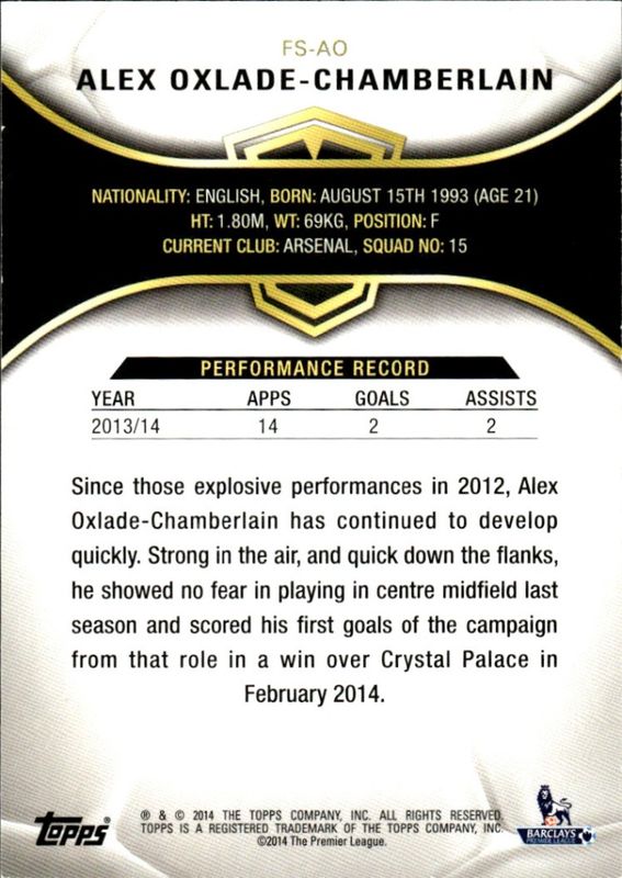 2014 Topps Premier Gold Future Stars Alex Oxlade-Chamberlain #FS-AO