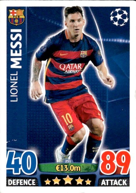 Hovedbilde 2015-16 Topps Match Attax UEFA Lionel Messi #251