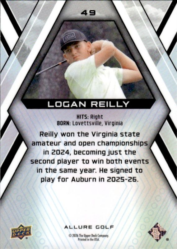 2026 Upper Deck Allure Golf #49 Logan Reilly Rookie