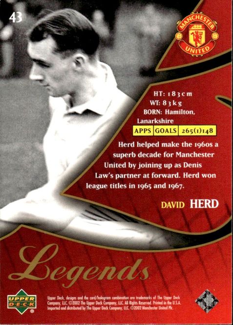 Main Image 2002 Upper Deck Manchester United Legends David ...