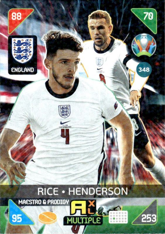 RICE- HENDERSON PANINI ADRENALYN XL UEFA EURO 2020 KICK OFF - 348 - MULTIPLE