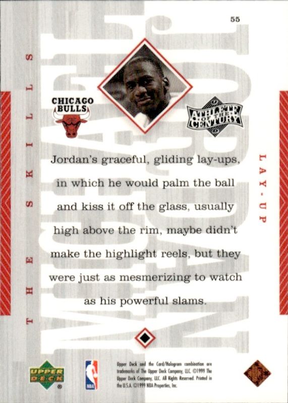 Upper Deck Athlete of the Century Michael Jordan Skilled Lay-Up #55 Bulls