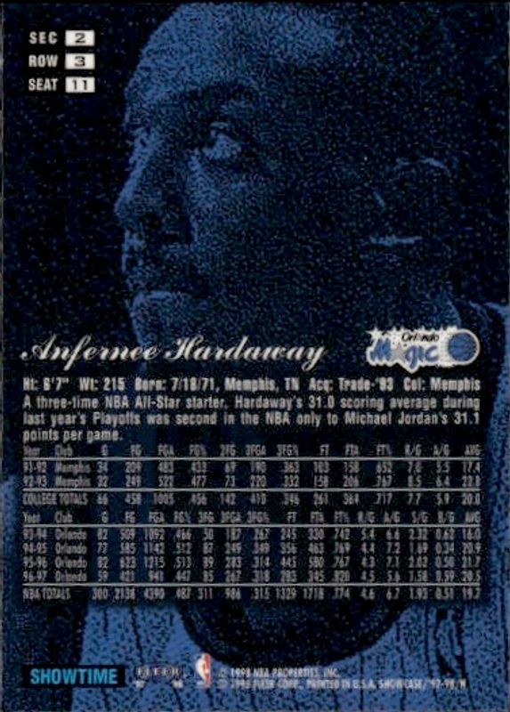 1997-98 Flair Showcase Row 3 Anfernee Hardaway #11