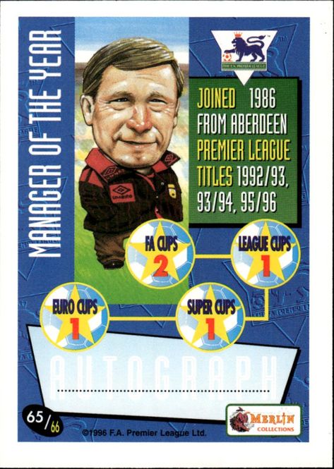 Hovedbilde 1996 Merlin Collections #65 ALEX FERGUSON ...