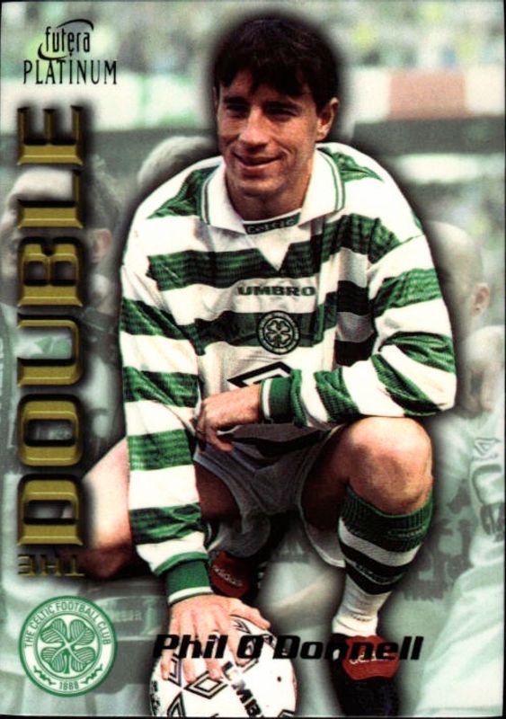 1998 Futera Platinum Celtic The Double SILVER EDGES /400 PHIL O DONNEL #DB11