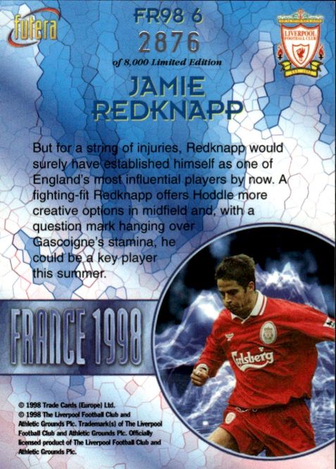 Main Image Jamie Redknapp LIVERPOOL 98 FR6 #2876