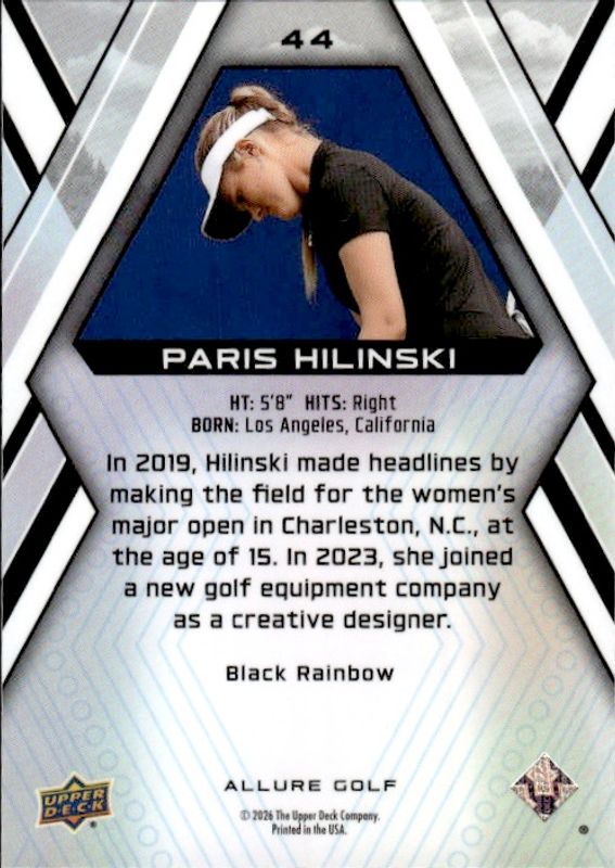 2026 Upper Deck Allure Golf PARIS HILINSKI #44 RC Refractor