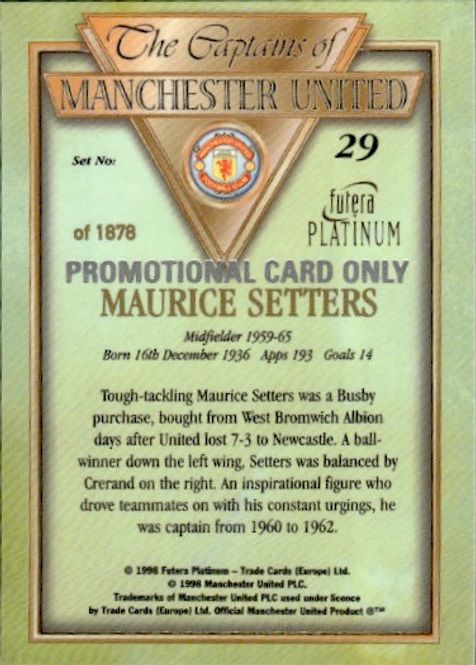 Hovedbilde 1998 Futera Platinum The Captains of Manchester ...