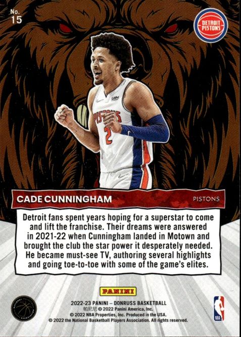 Main Image Cade Cunningham SP📈2022-23 Donruss ...