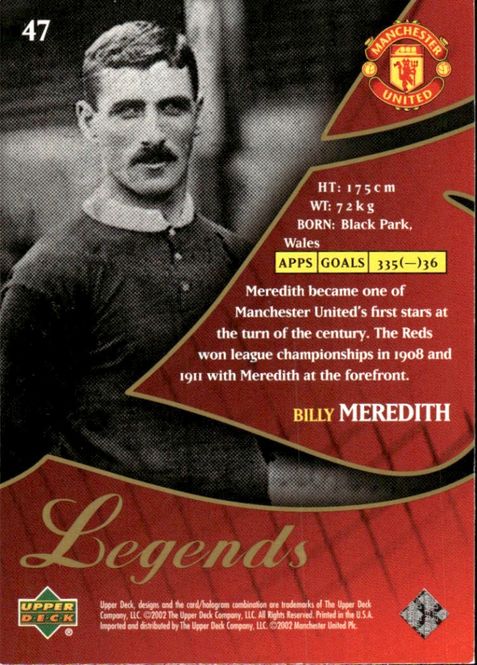 Main Image 2002 Upper Deck Manchester United Legends Billy ...