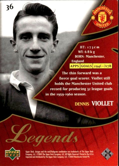 Main Image 2002 Upper Deck Manchester United Legends Dennis ...