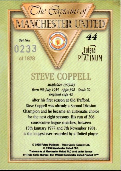 Main Image FUTERA PLATINUM 1998 THE CAPTAINS OF MANCHESTER ...