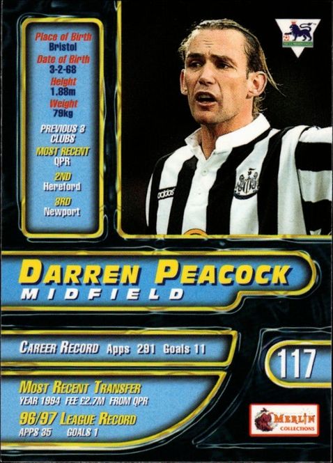 Hovedbilde 1997-98 Merlin Premier Gold Darren Peacock #117