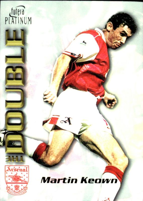 1998 Futera Platinum Arsenal The Double SILVER GILDED EDGES Martin Keown #DB8 