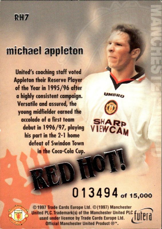Michael Appleton RED HOT 97 SILVER RH7 #13494/15000
