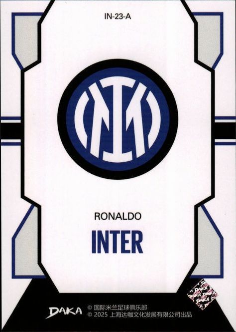Hovedbilde DAKA Ronaldo Inter Football Sports Trading Card ...