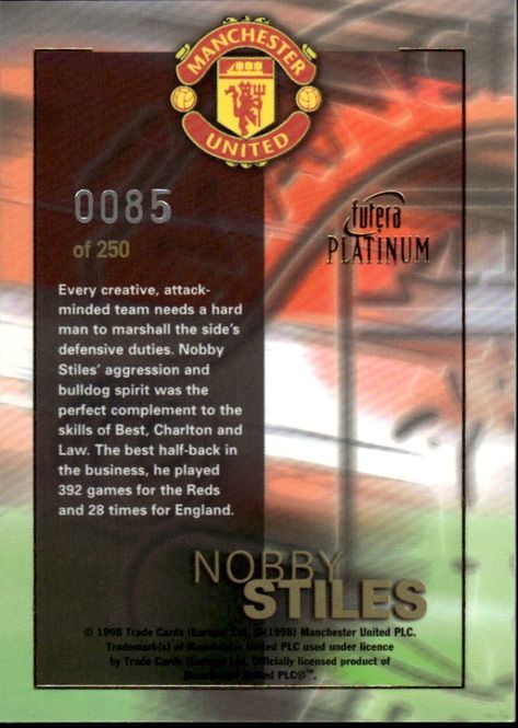 Main Image Nobby Stiles Redemption card 98 NS1 #085/250