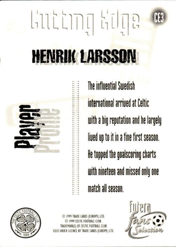 1999 CELTIC FUTERA FANS SELECTION SET OF- 9 PLAYERS EDITION CHROME FOIL CE1- CE9 