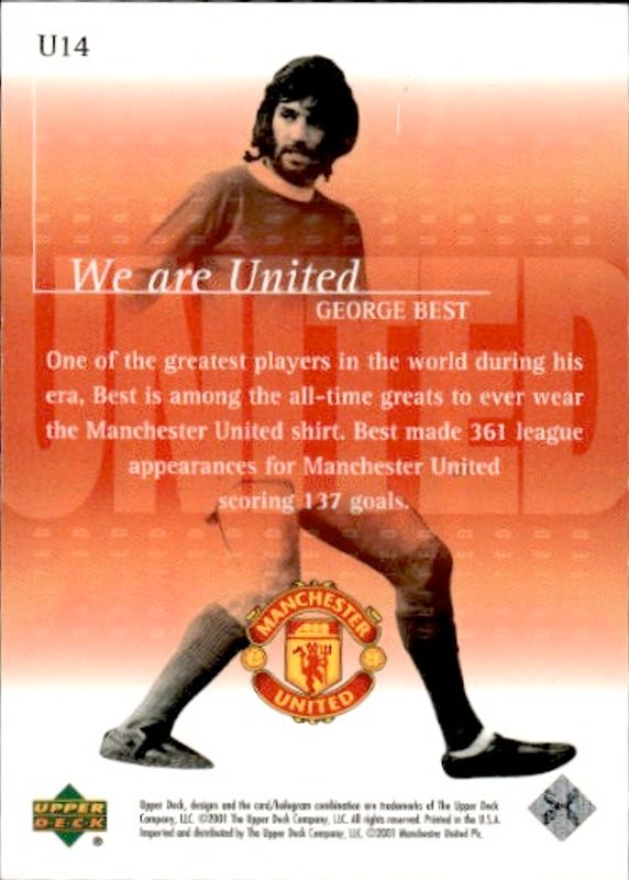 2001-02 Upper Deck Manchester United We are United George Best #U14