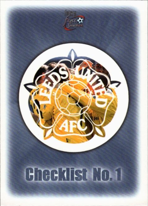 Main Image Leeds United 1998 Futera Fans Selection Checklist ...