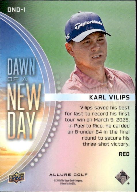 Main Image 2026 Upper Deck Allure Golf Karl Vilips DAWN OF A ...