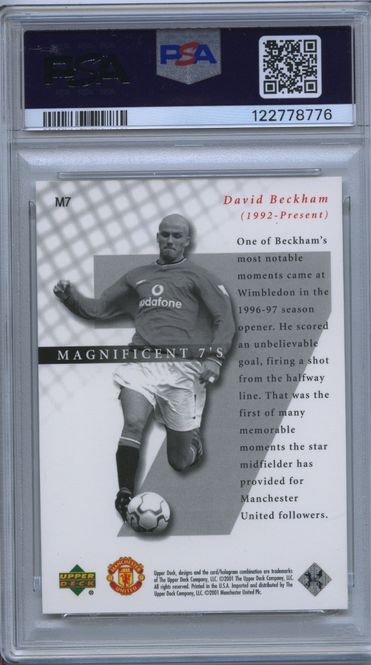 Main Image 2001 Upper Deck David Beckham  MAGNIFICENT 7S PSA ...