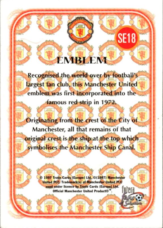 Manchester United - Fans Selection Single Embossed Chase Card SE18 Futera 97/98
