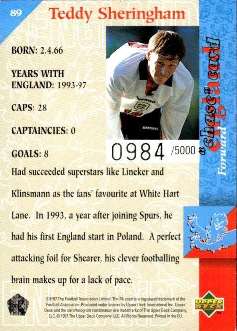 Hovedbilde 1997-98 Upper Deck England Three Lions #0984/5000 ...