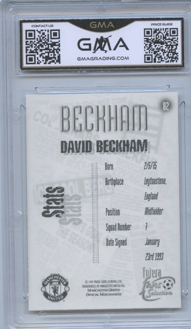Hovedbilde David Beckham Futera Fans Selection 1999 #82 ...