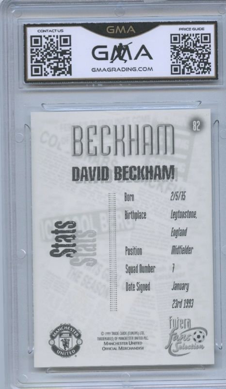 David Beckham Futera Fans Selection 1999 #82 Manchester United Legend Rare Card GMA 10
