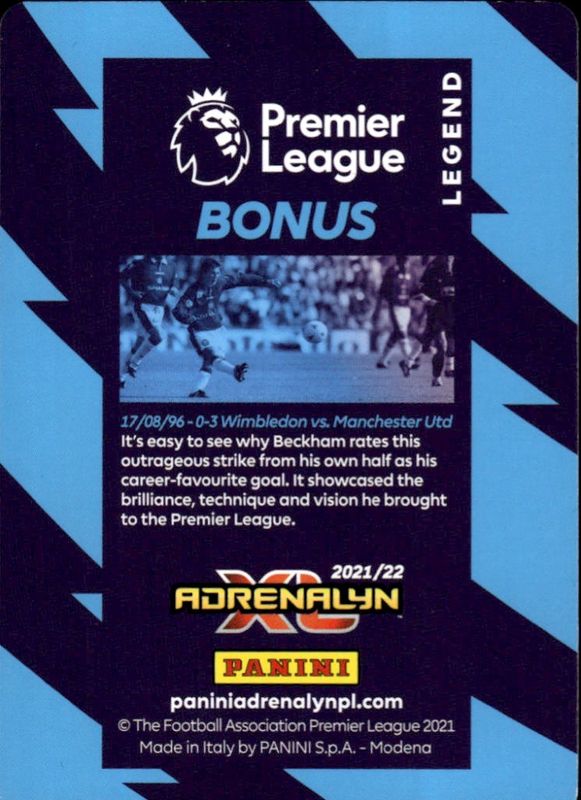 DAVID BECKHAM BONUS CARD 2021/2022 PANINI