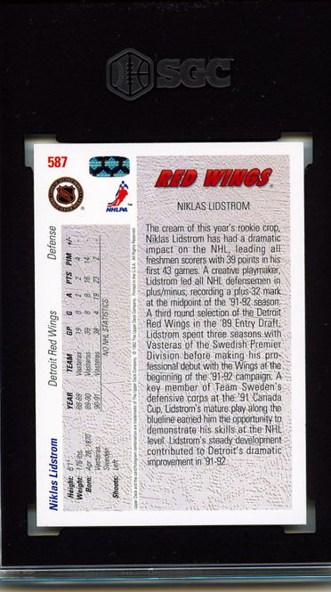 Hovedbilde 1991-92 Upper Deck - Young Guns Nicklas Lidstrom ...