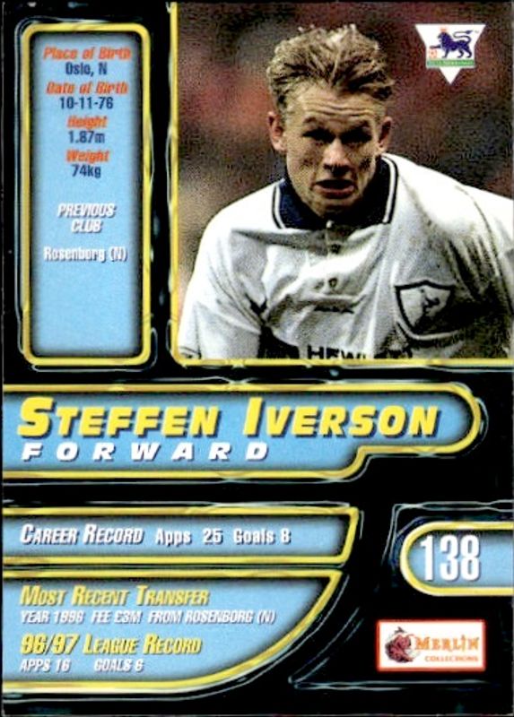 1997-98 Merlin Premier Gold Steffen Iversen #138
