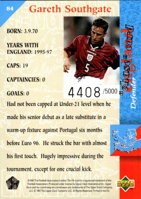 Hovedbilde 1997-98 Upper Deck England Three Lions #4408/5000 ...