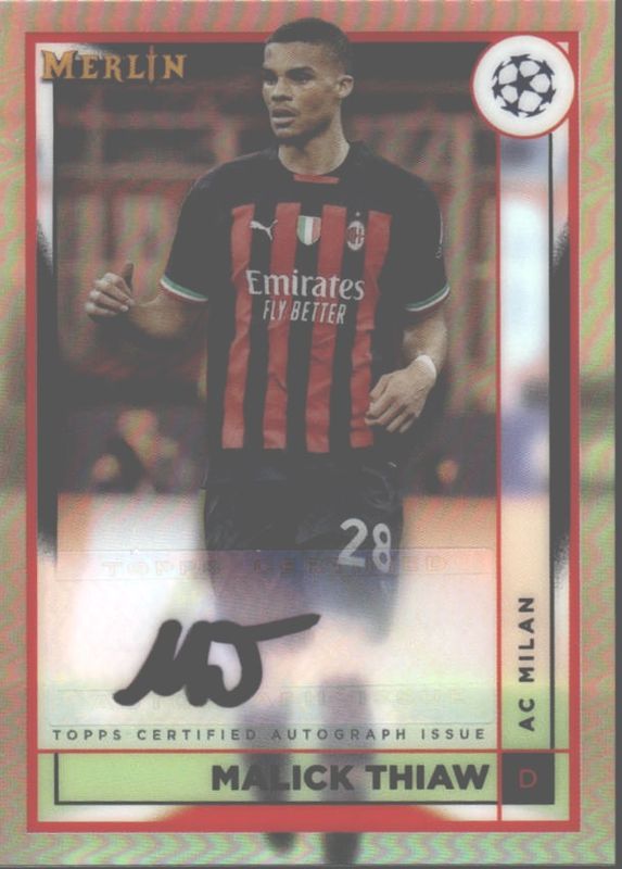 MALICK THIAW 2022-23 Merlin Chrome UEFA Auto #AC-MT 