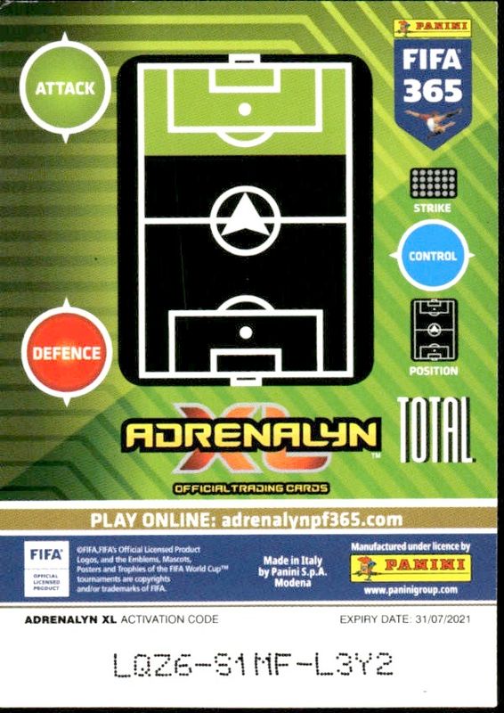 2021 Panini Adrenalyn XL FIFA 365 Time Machine No. 280 Carlos Tevez-