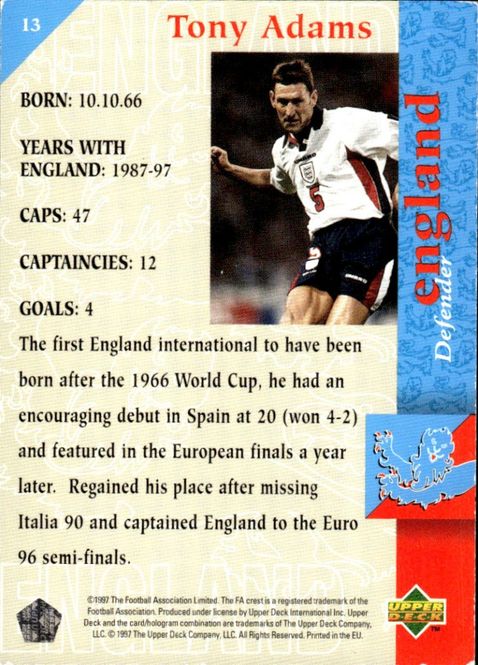 Hovedbilde 1997 Upper Deck England Arsenal Soccer Card - ...