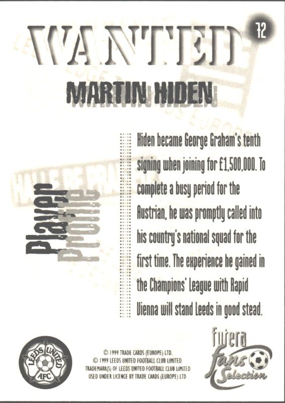 FUTRA FANS SELECTION 1999 LEEDS WANTED HIDEN PLAYERS EDITION /400