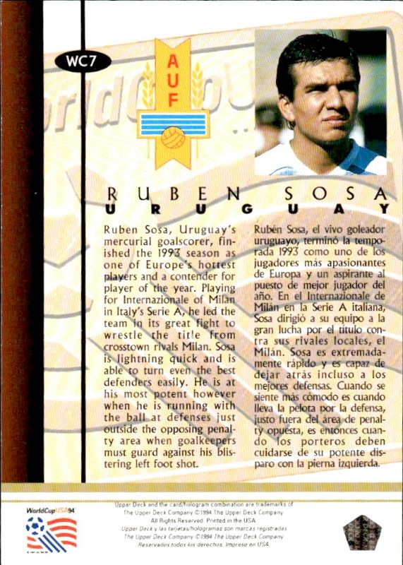 1994 Upper Deck World Cup Contenders #WC7 Ruben Sosa Player Of The Year