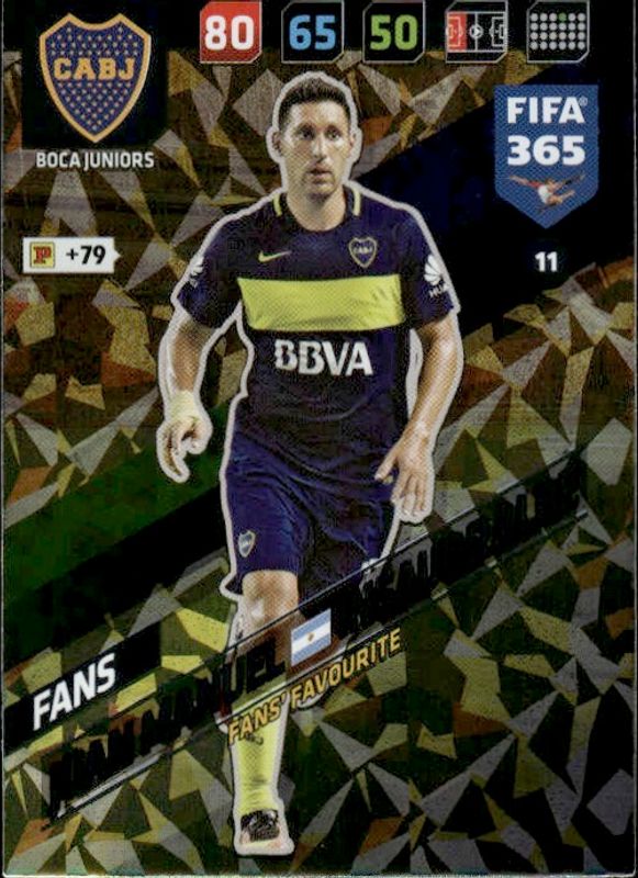 FIFA 365 2018 -Adrenalyn Panini- Card FANS 11 - INSAURRALDE -BOCA JUNIORS