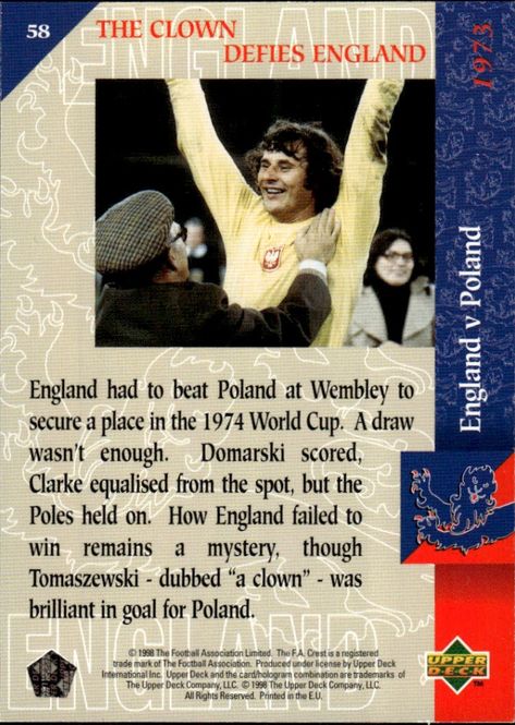 Hovedbilde Upper Deck England 1998 - The Clown Defies ...