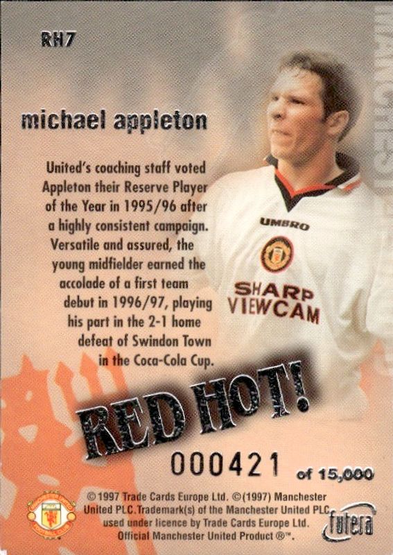 Michael Appleton RED HOT 97 SILVER RH7 #421/15000