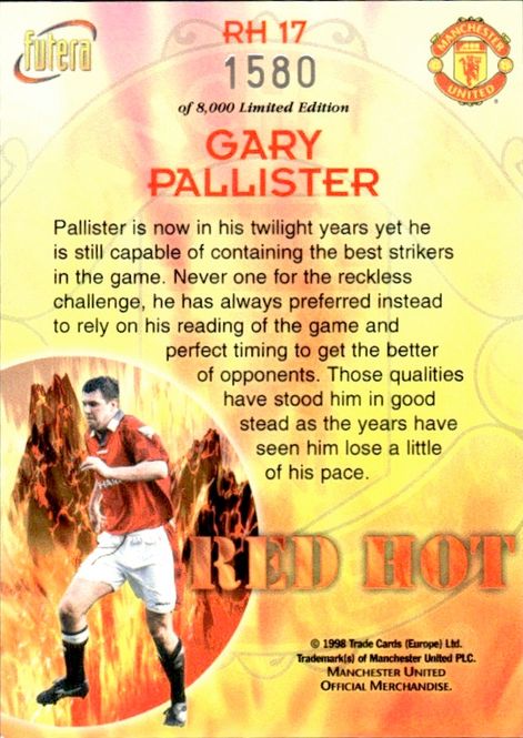 Hovedbilde Gary Pallister Red Hot 98 RH17 #1580/8000