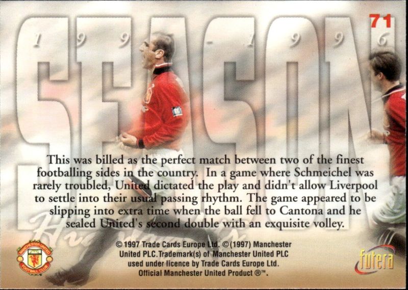 1997 Futera Fans Selection Manchester United Season Highligts #71 