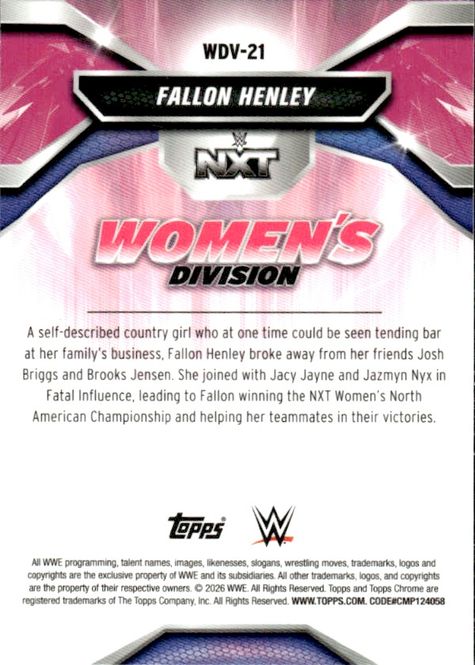 Hovedbilde 2026 Topps Chrome WWE Fallon Henley #WDV-21 ...