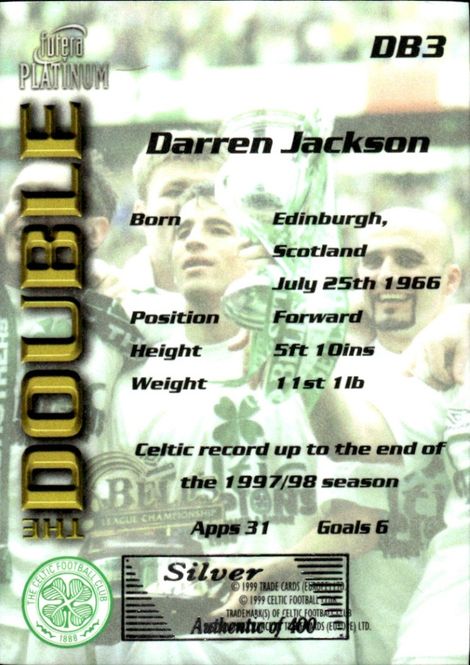 Hovedbilde 1998 Futera Platinum Celtic The Double Silver ...