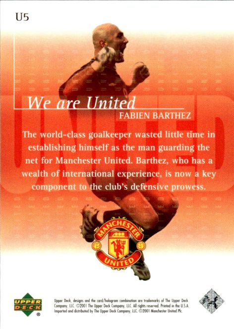 Main Image 2001-02 Upper Deck Manchester United We are ...