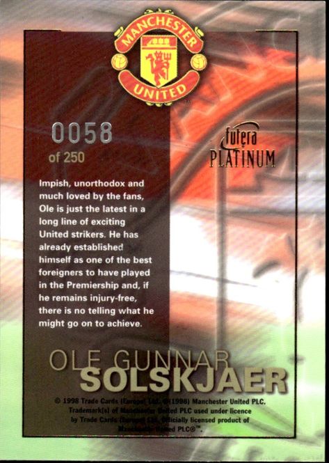 Main Image Ole Gunnar Solskjær Redemption card 98 OGS1 ...