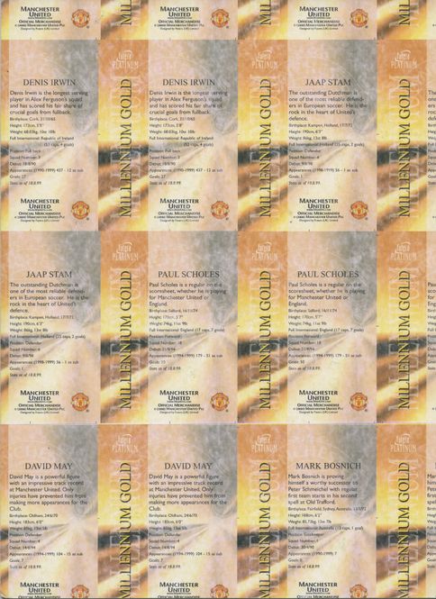 Main Image 2000 UNCUT SHEET MILLENNIUM GOLD JAAP STAM- ...