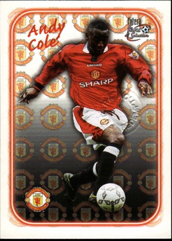 Futera Fans Selection Andy Cole CRAZY ERROR card Embossed SE16 with EMBOSSED FUTERA REDEMPTION
